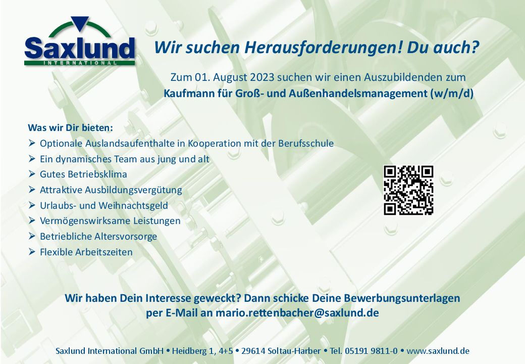 Stellenanzeige Auszubildener