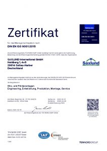 Zertifikat DIN EN ISO 9001:2015